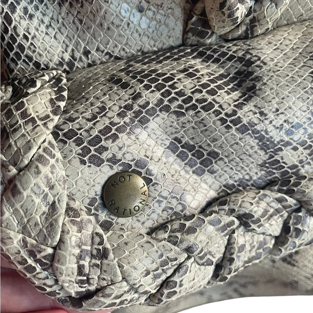 Not Rational Hansel D Leather Snakeskin Diaper Bag, EUC‎